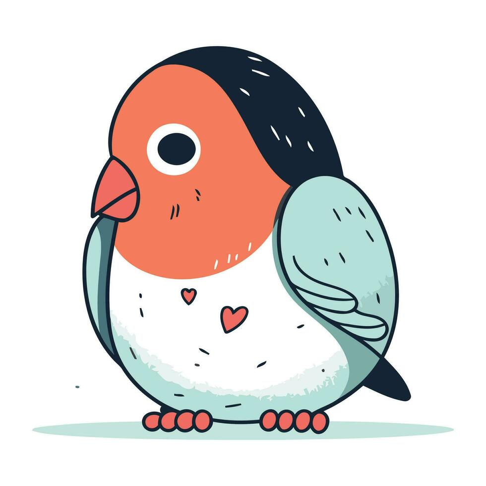 vector illustratie van schattig tekenfilm papegaai. hand- getrokken tekening vogel.