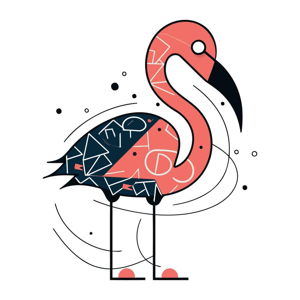 flamingo. vector illustratie van een flamingo in vlak stijl.