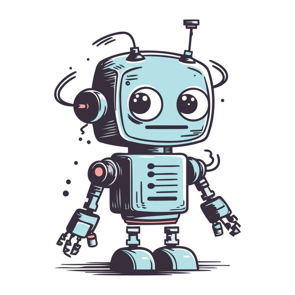 schattig robot. geïsoleerd vector illustratie Aan een wit achtergrond.