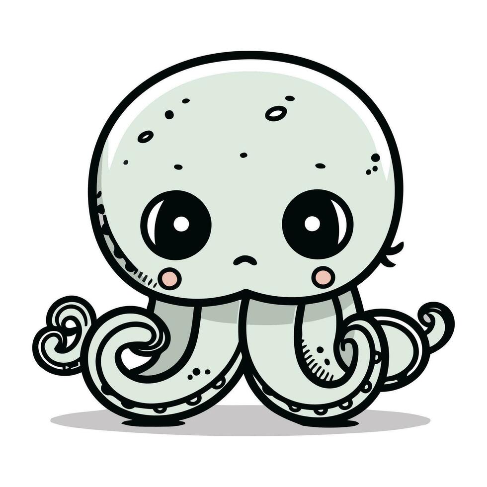 Octopus tekenfilm karakter vector illustratie. schattig Octopus tekenfilm karakter