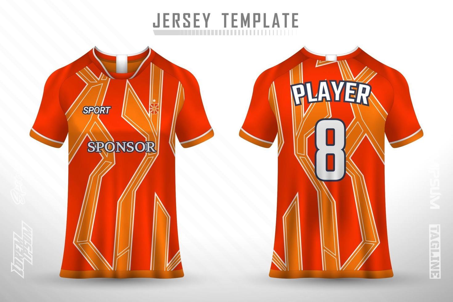 sport jersey en t-shirt sjabloon sport jersey ontwerp vector mockup.