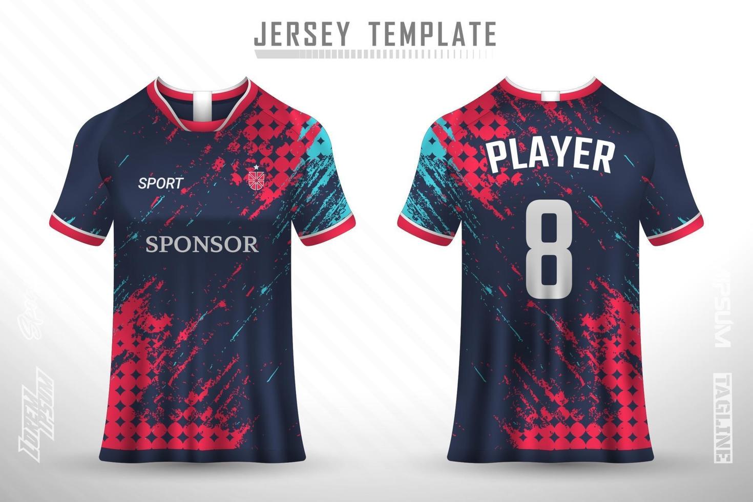 sport jersey en t-shirt sjabloon sport jersey ontwerp vector mockup.