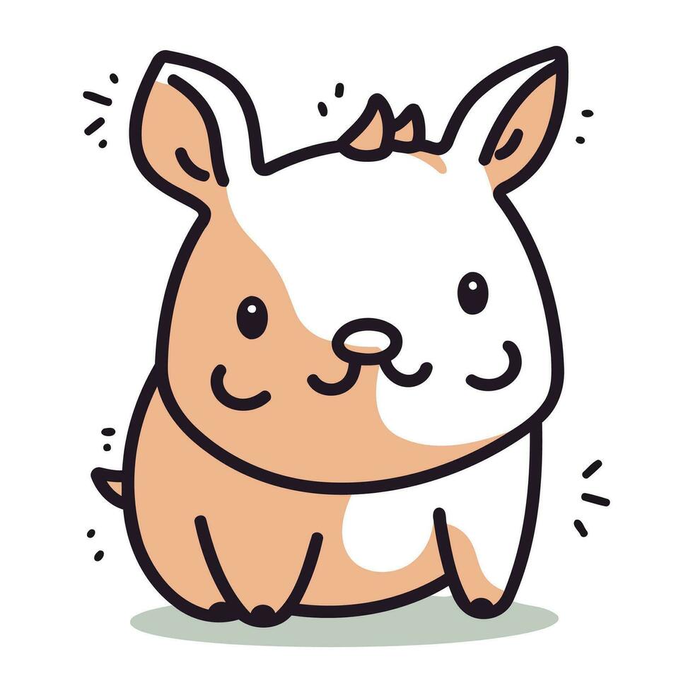 schattig konijn tekenfilm karakter vector illustratie. schattig tekenfilm konijn karakter.