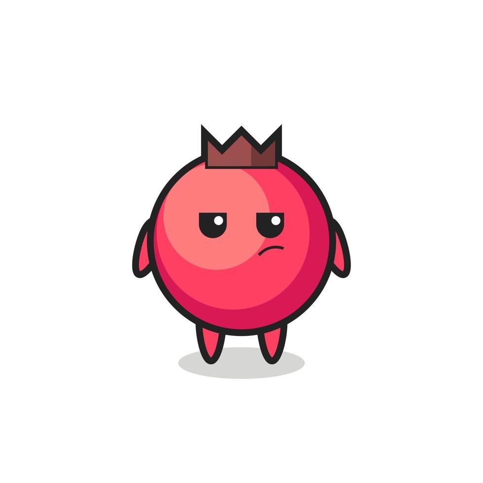 schattig cranberry-personage met verdachte uitdrukking vector