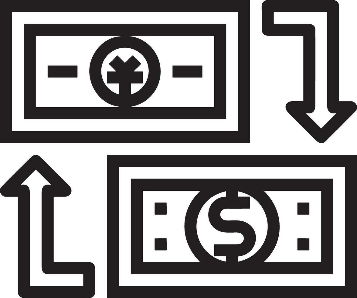 geld uitwisseling betaling icoon symbool vector afbeelding. illustratie van de dollar valuta munt grafisch ontwerp beeld