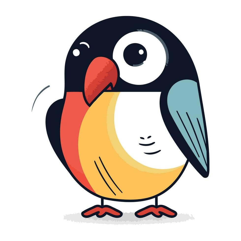 schattig tekenfilm pinguïn geïsoleerd Aan wit achtergrond. vector illustratie.