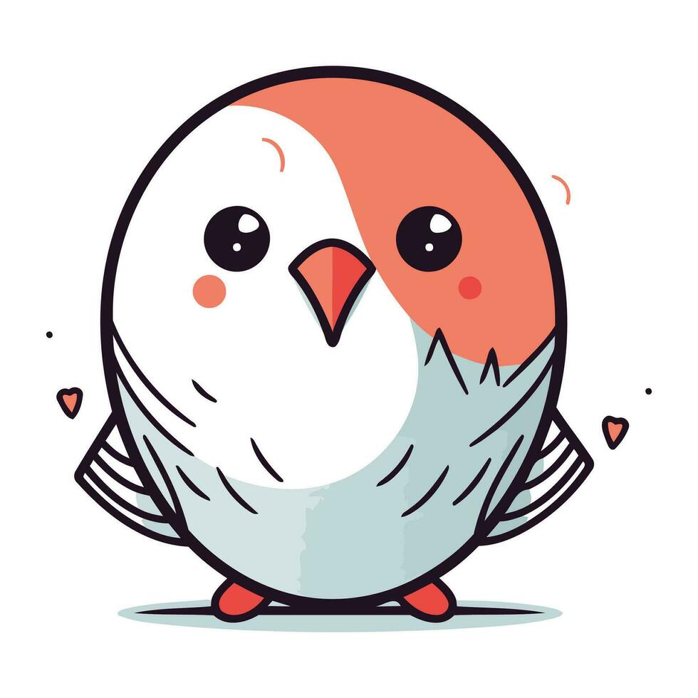 vector illustratie van schattig tekenfilm vogel. geïsoleerd Aan wit achtergrond.