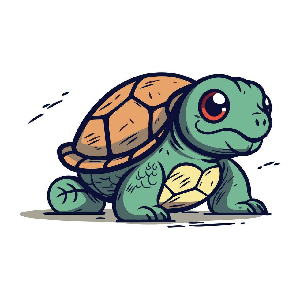 tekenfilm schildpad. vector illustratie. geïsoleerd Aan wit achtergrond.