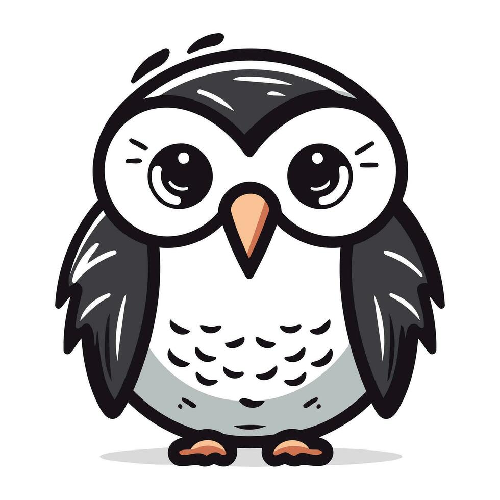 schattig uil vogel tekenfilm mascotte karakter vector illustratie.