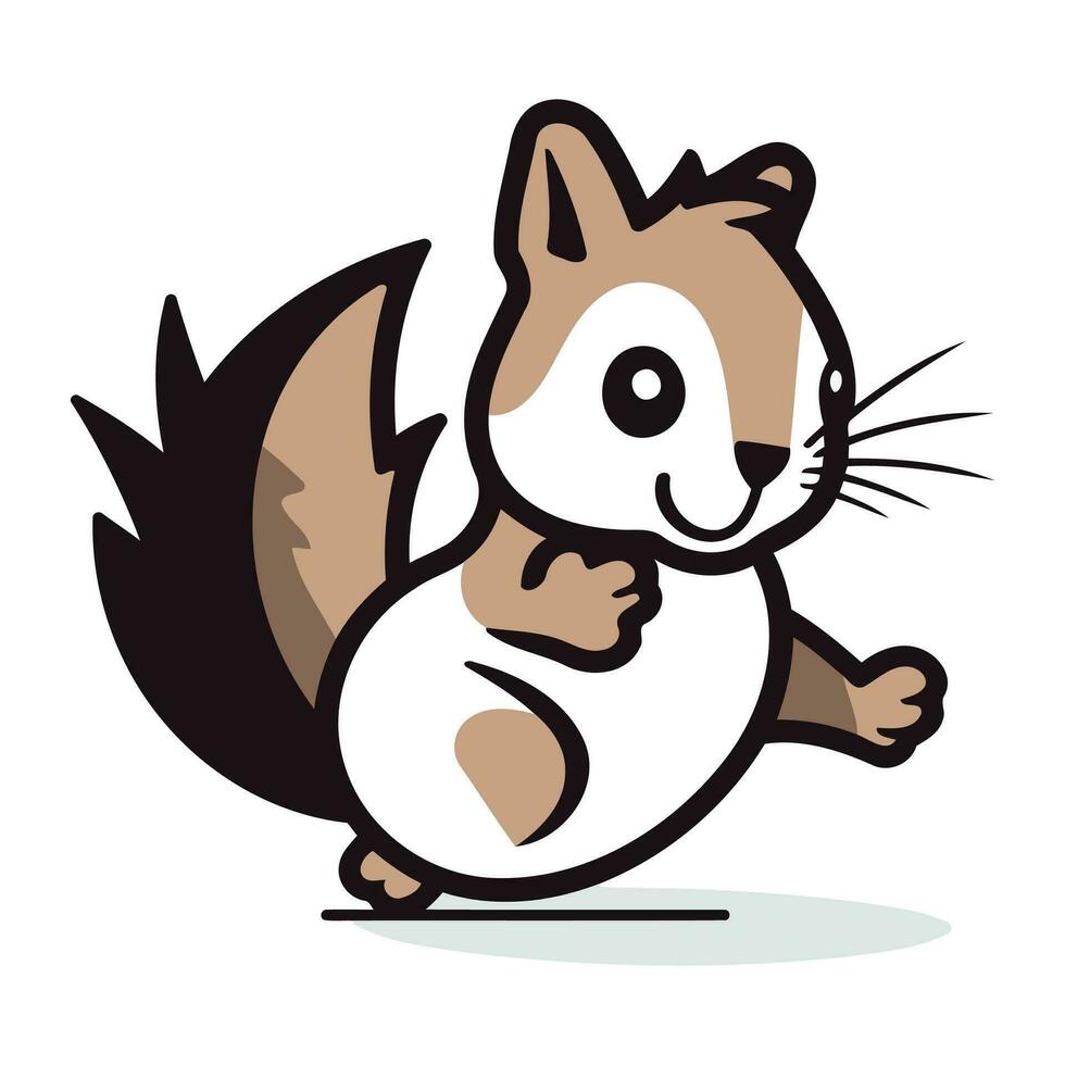 eekhoorn tekenfilm karakter. vector illustratie geïsoleerd Aan een wit achtergrond.