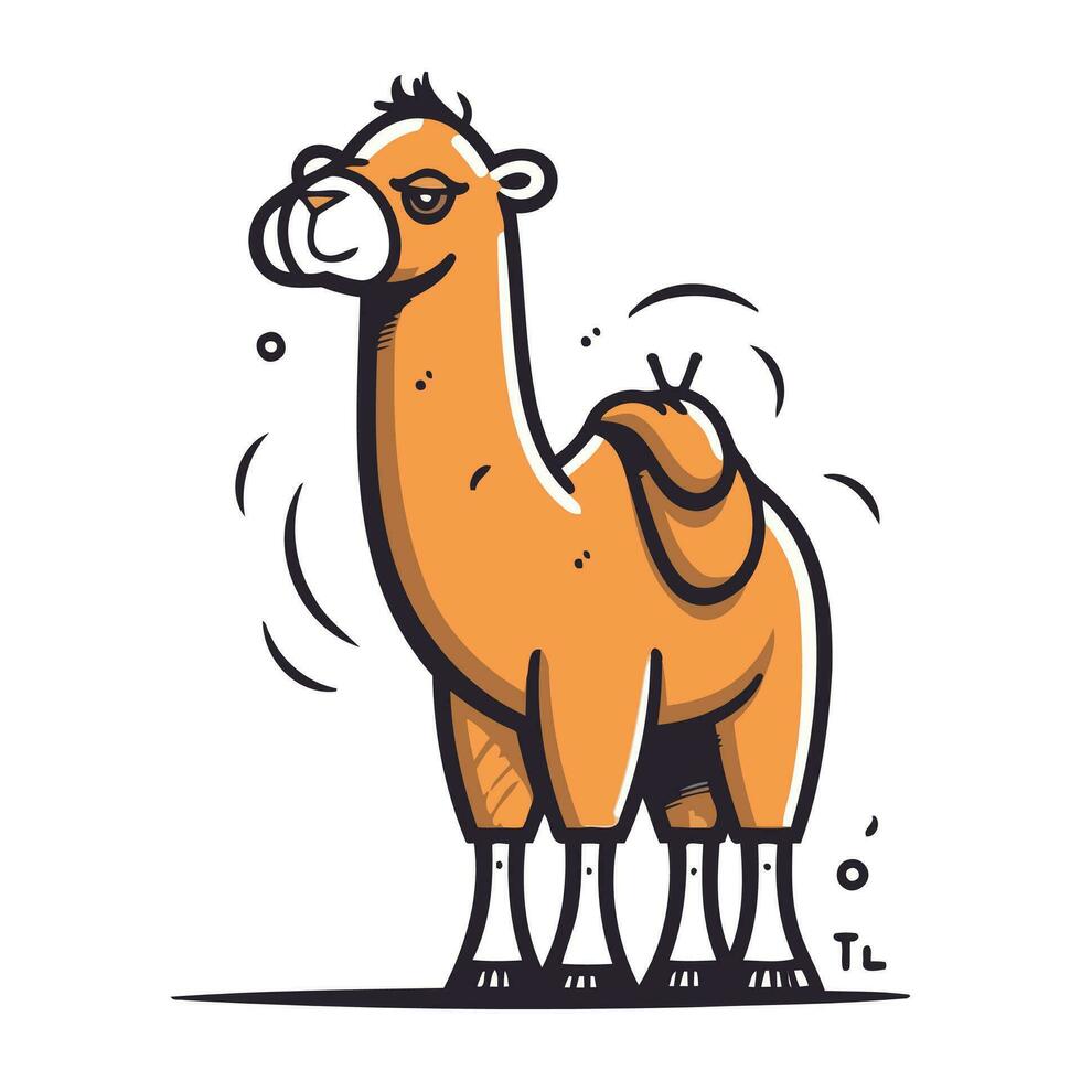 kameel. vector illustratie geïsoleerd Aan wit achtergrond. tekenfilm stijl.