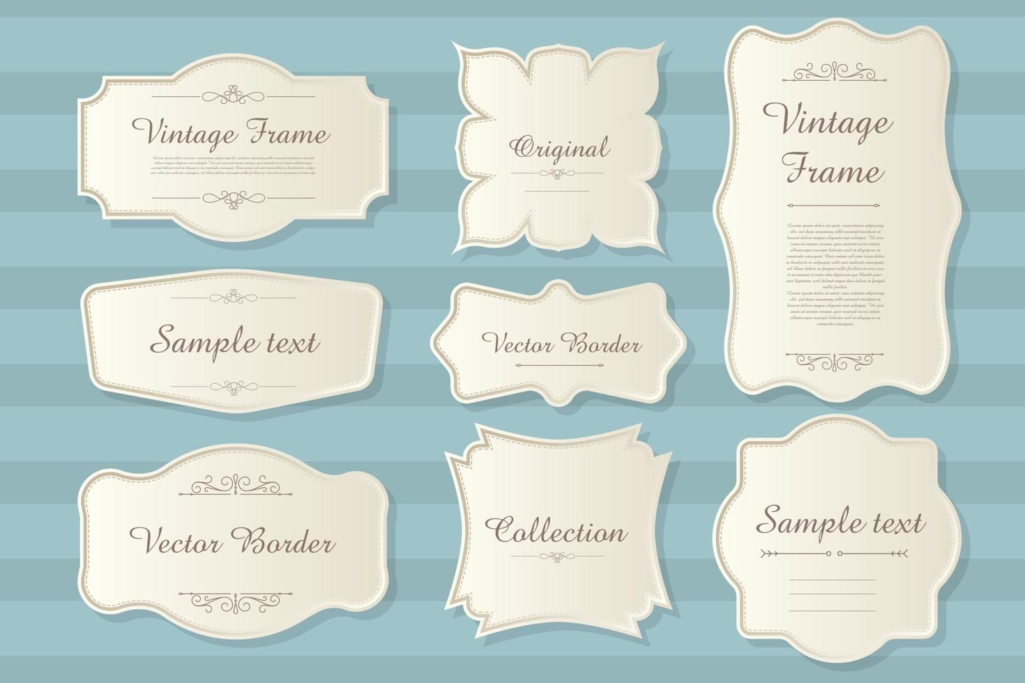 vector set kalligrafische vintage labels en frames ontwerpelementen