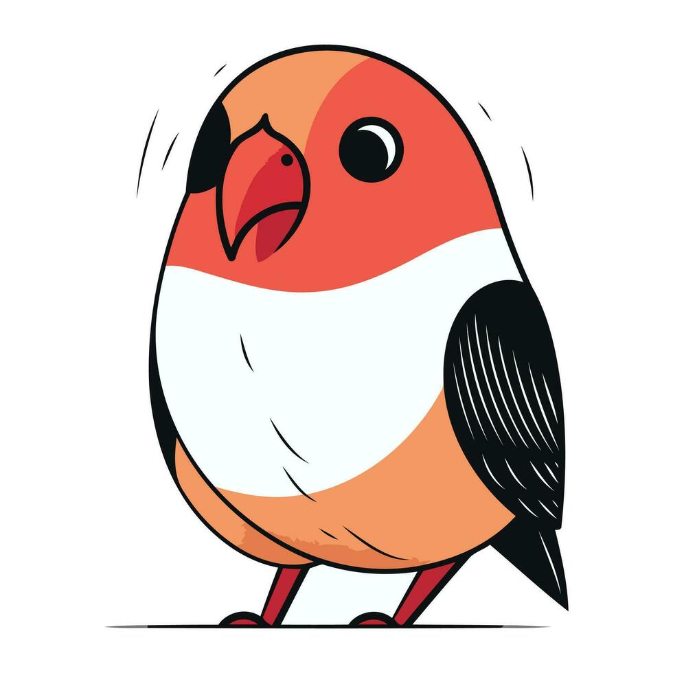 vector illustratie van schattig rood en wit goudvink Aan wit achtergrond