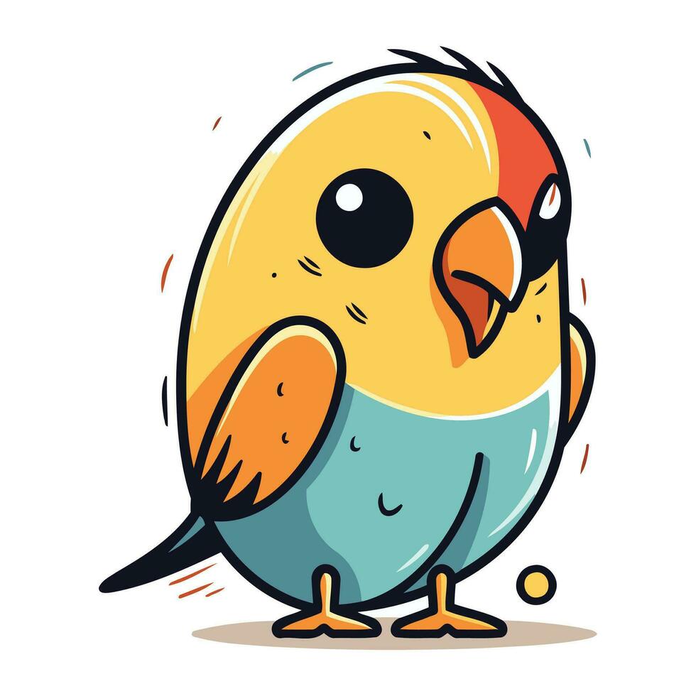 schattig tekenfilm weinig vogel. vector illustratie geïsoleerd Aan wit achtergrond.