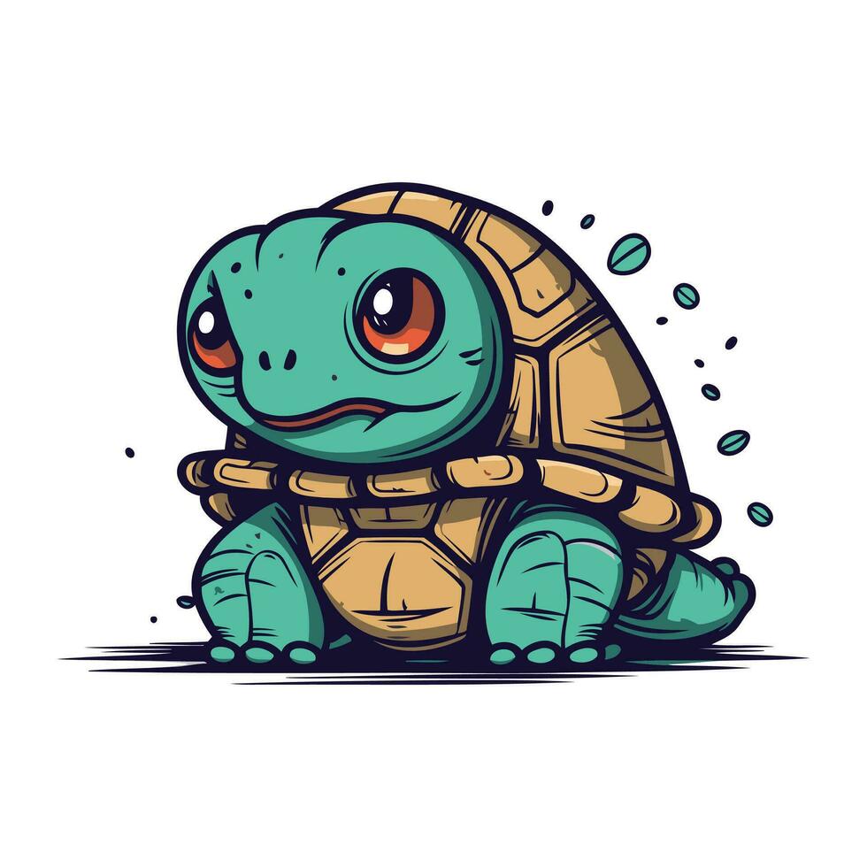 schattig tekenfilm schildpad karakter. vector illustratie geïsoleerd Aan wit achtergrond.