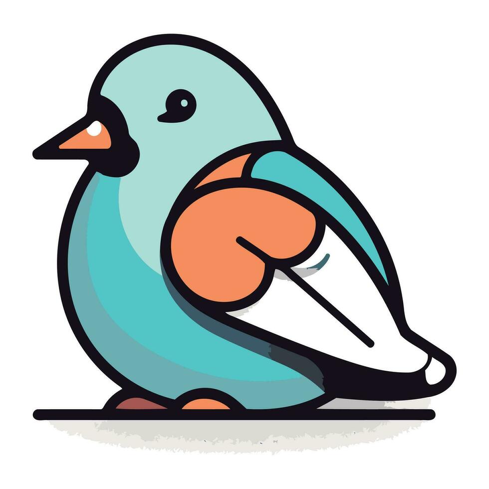 schattig tekenfilm vogel. vector illustratie geïsoleerd Aan een wit achtergrond.