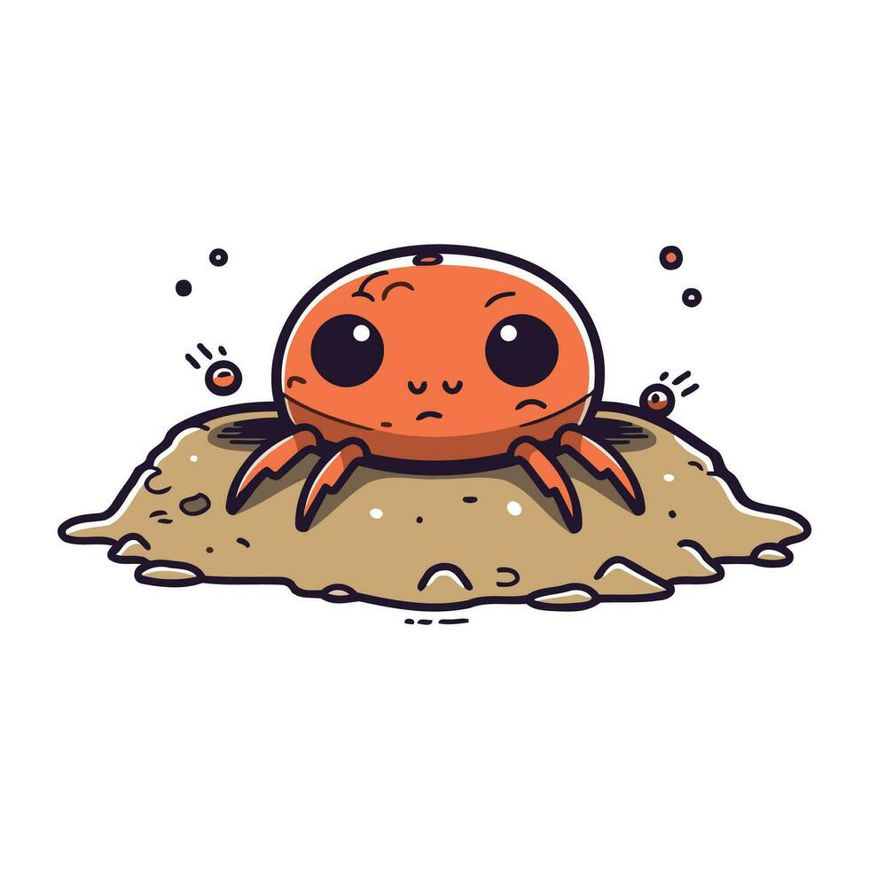 schattig tekenfilm krab. vector illustratie geïsoleerd Aan een wit achtergrond.