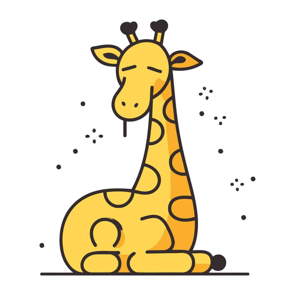 schattig tekenfilm giraffe. vector illustratie van een giraffe.