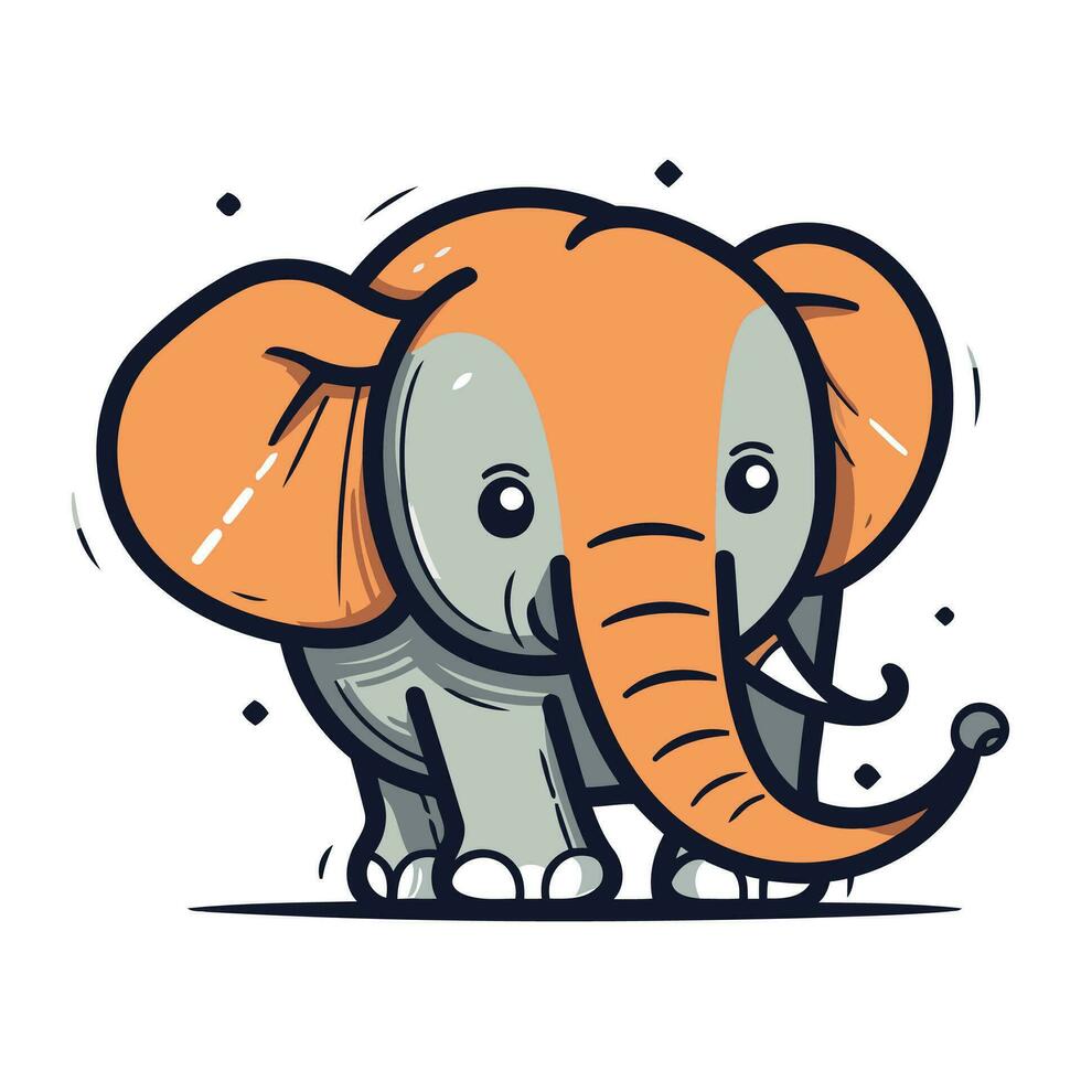 schattig tekenfilm olifant. vector illustratie. geïsoleerd Aan wit achtergrond.