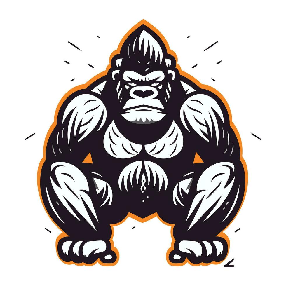 gorilla gorilla mascotte. vector illustratie klaar voor vinyl snijden.