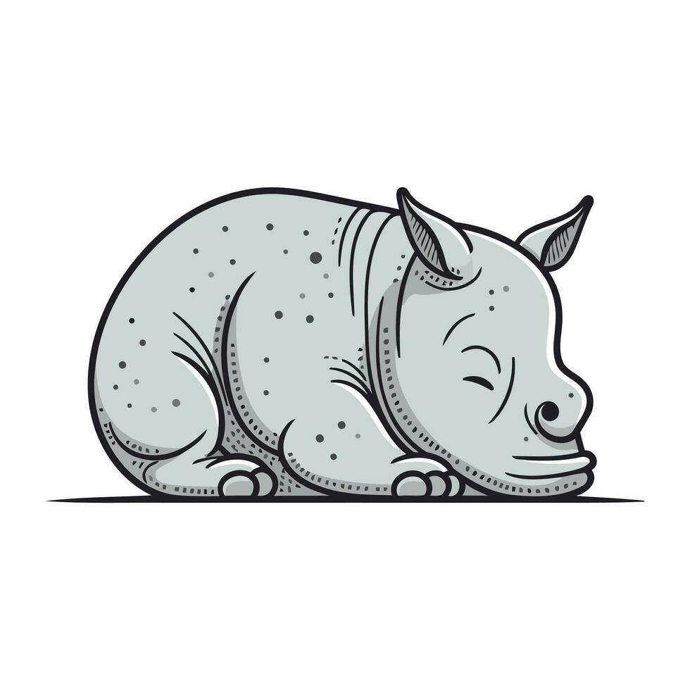 neushoorn. vector illustratie van een neushoorn.