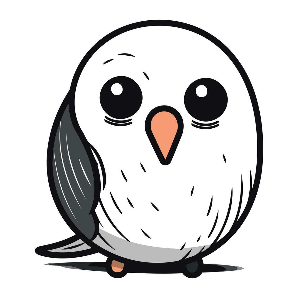 schattig tekenfilm pinguïn geïsoleerd Aan een wit achtergrond. vector illustratie