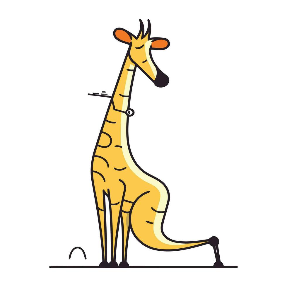 tekenfilm giraffe. vector illustratie van een schattig giraffe.