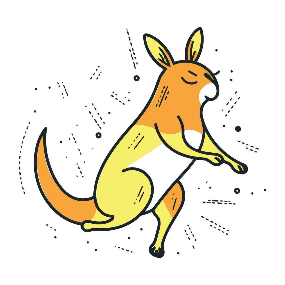 kangoeroe. hand- getrokken vector illustratie in vlak tekenfilm stijl.