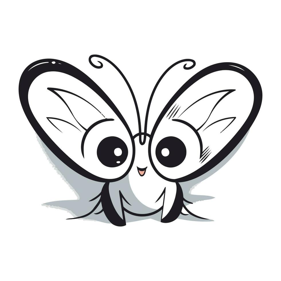 vlinder met groot ogen Aan een wit achtergrond. vector illustratie