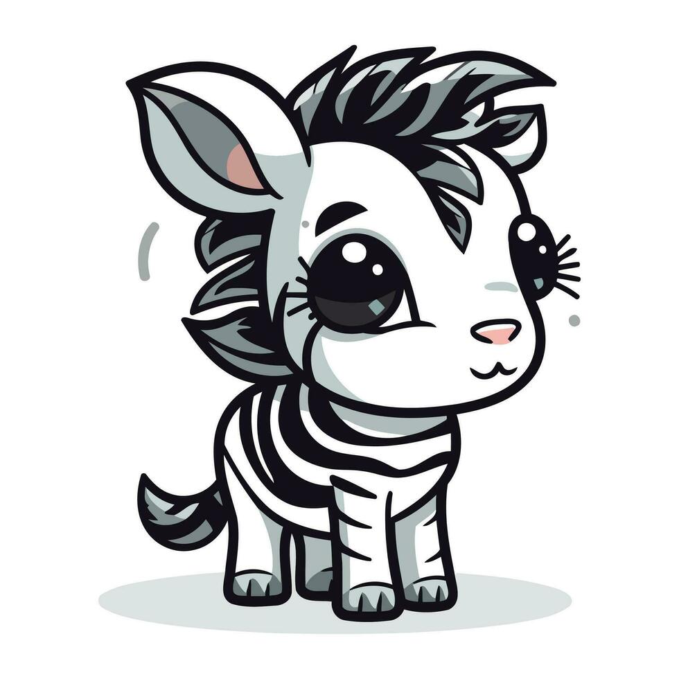 zebra schattig tekenfilm vector illustratie. schattig tekenfilm zebra.