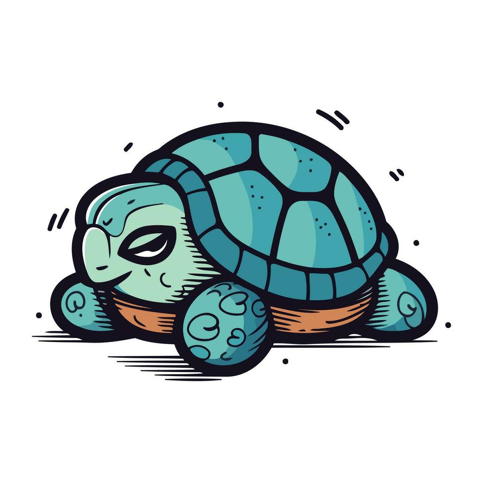 schattig tekenfilm schildpad geïsoleerd Aan een wit achtergrond. vector illustratie.