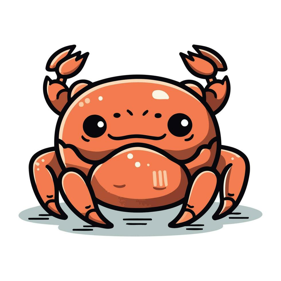 schattig tekenfilm krab. vector illustratie. geïsoleerd Aan wit achtergrond.