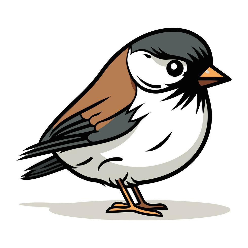 mus Aan wit achtergrond. vector illustratie van een vogel.