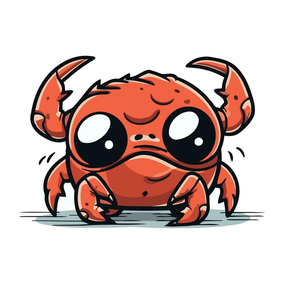 schattig tekenfilm krab. vector illustratie van een grappig rood krab.