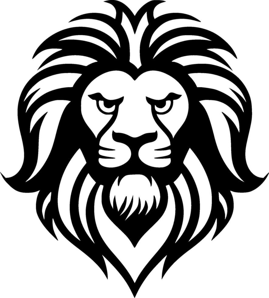 leeuw, zwart en wit vector illustratie