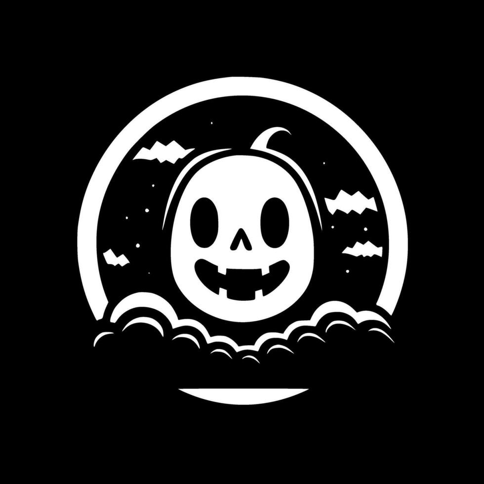 halloween - zwart en wit geïsoleerd icoon - vector illustratie