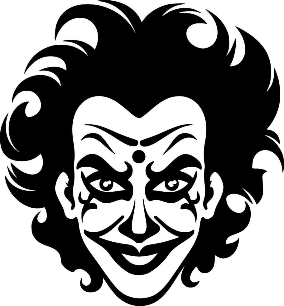 clown - minimalistische en vlak logo - vector illustratie