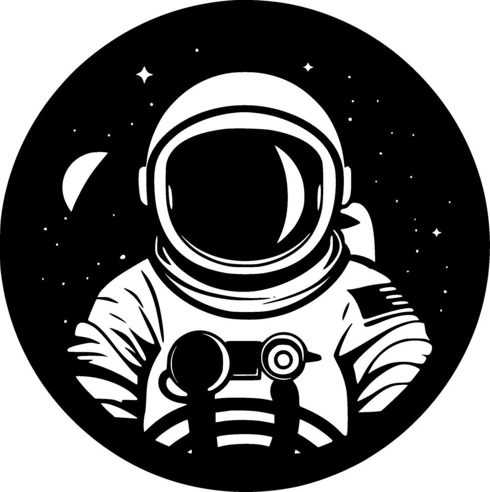 astronaut, minimalistische en gemakkelijk silhouet - vector illustratie