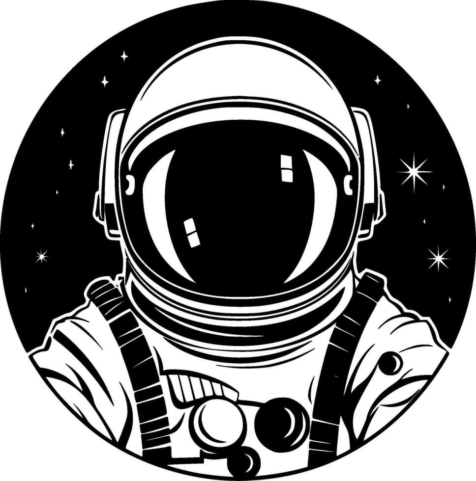 astronaut - minimalistische en vlak logo - vector illustratie