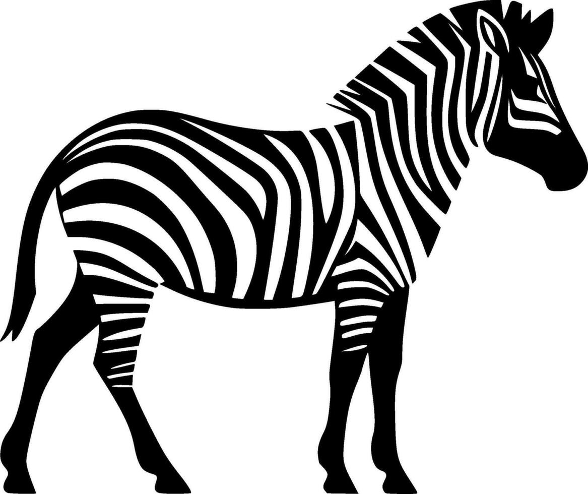 zebra, minimalistische en gemakkelijk silhouet - vector illustratie