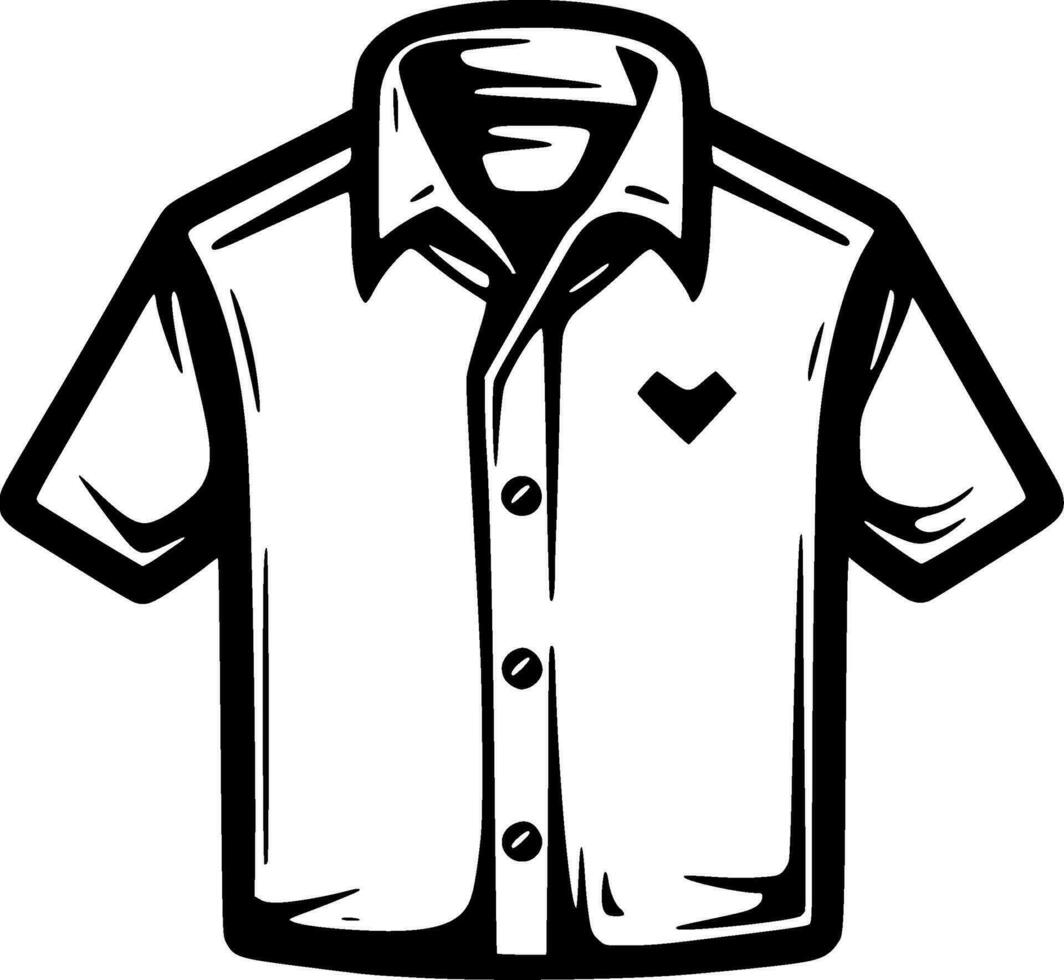 shirt, zwart en wit vector illustratie