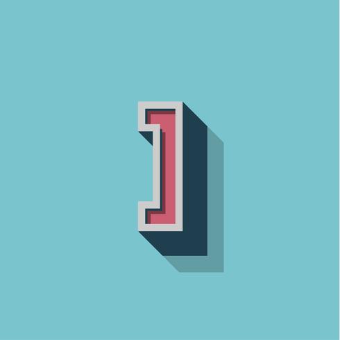 Retro 3D-personage uit een lettertype, vectorillustratie vector