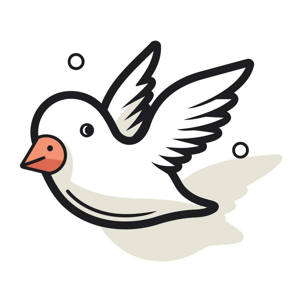 vector illustratie van een vliegend duif. symbool van vrede en liefde.