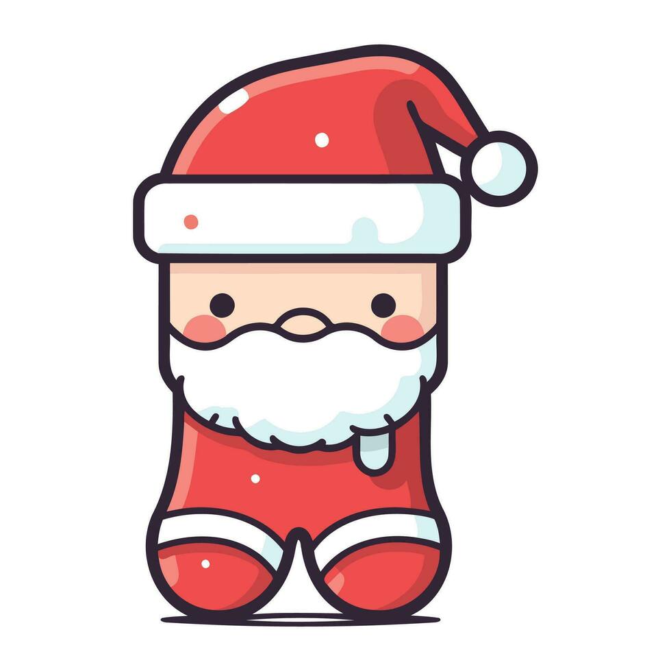 de kerstman claus schattig karakter. vrolijk Kerstmis en gelukkig nieuw jaar. vector illustratie