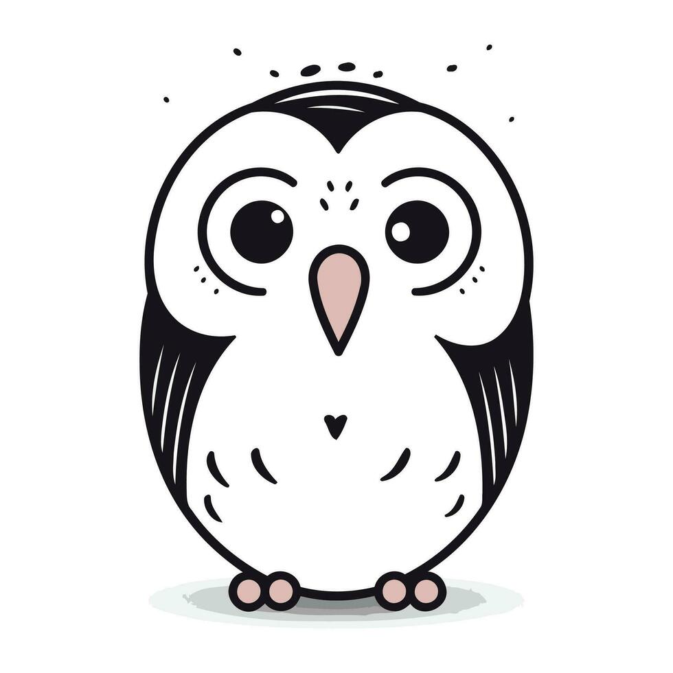 schattig tekenfilm uil. vector illustratie in tekening stijl.