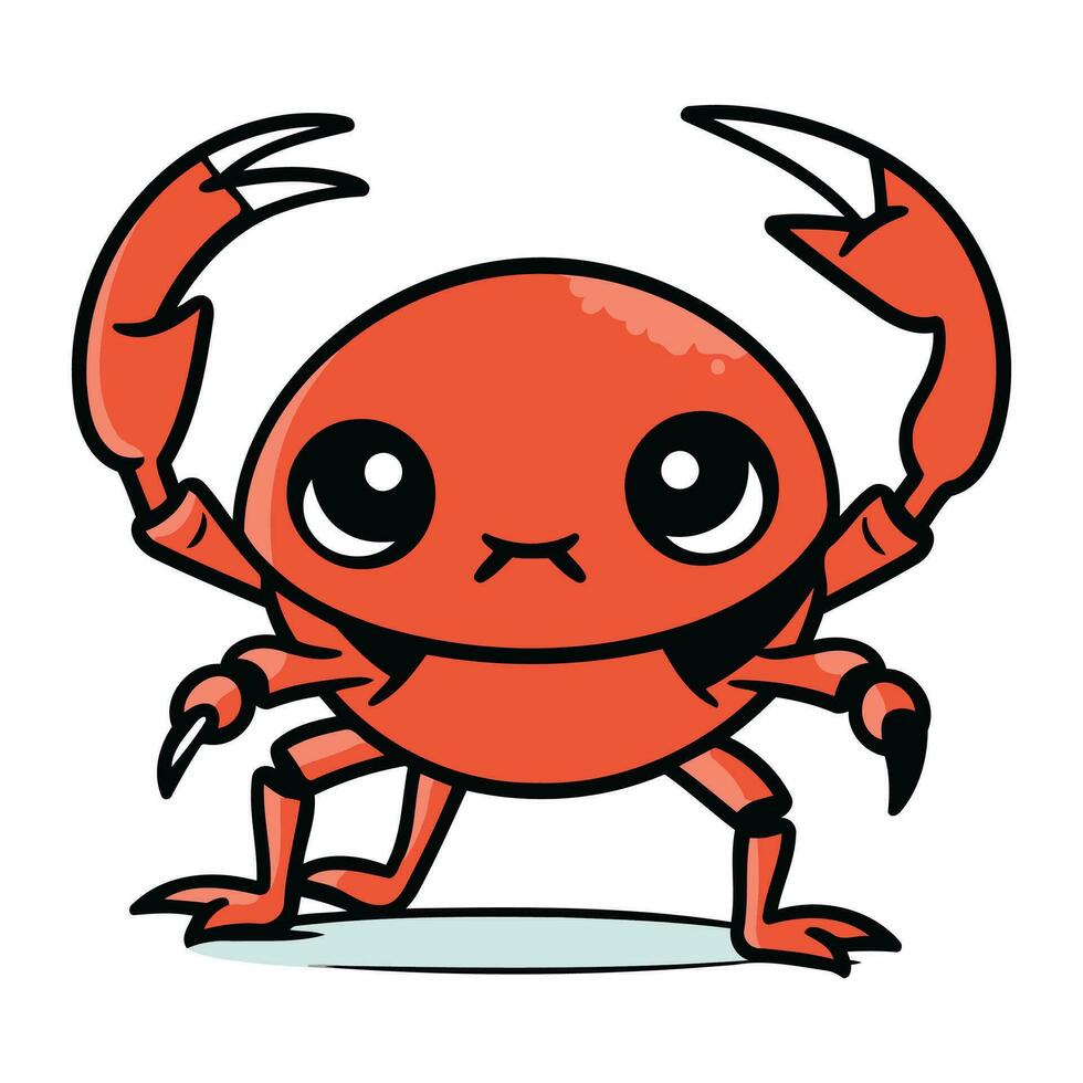 krab tekenfilm karakter. vector illustratie van een schattig rood krab.