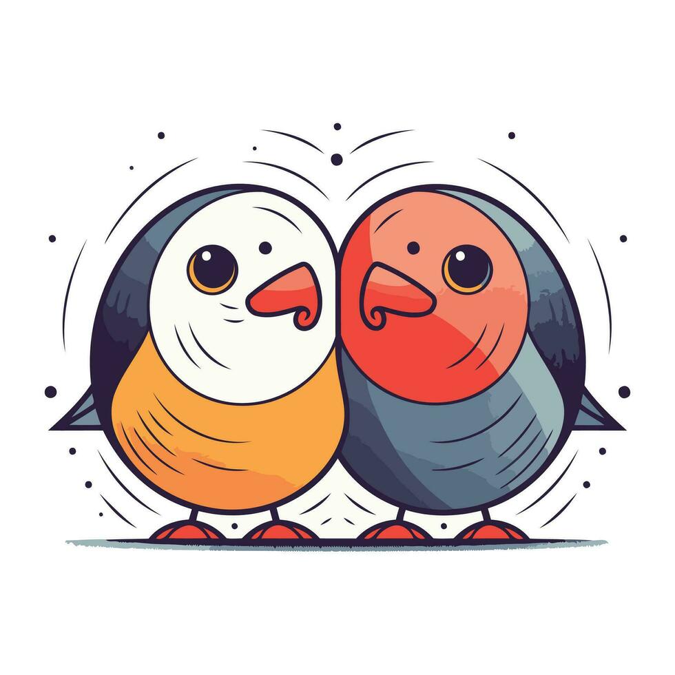 schattig tekenfilm pinguïns. vector illustratie geïsoleerd Aan wit achtergrond.