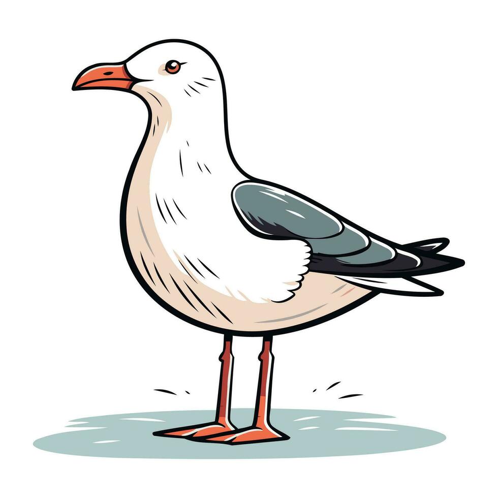 zeemeeuw. vector illustratie van een vogel Aan een wit achtergrond.