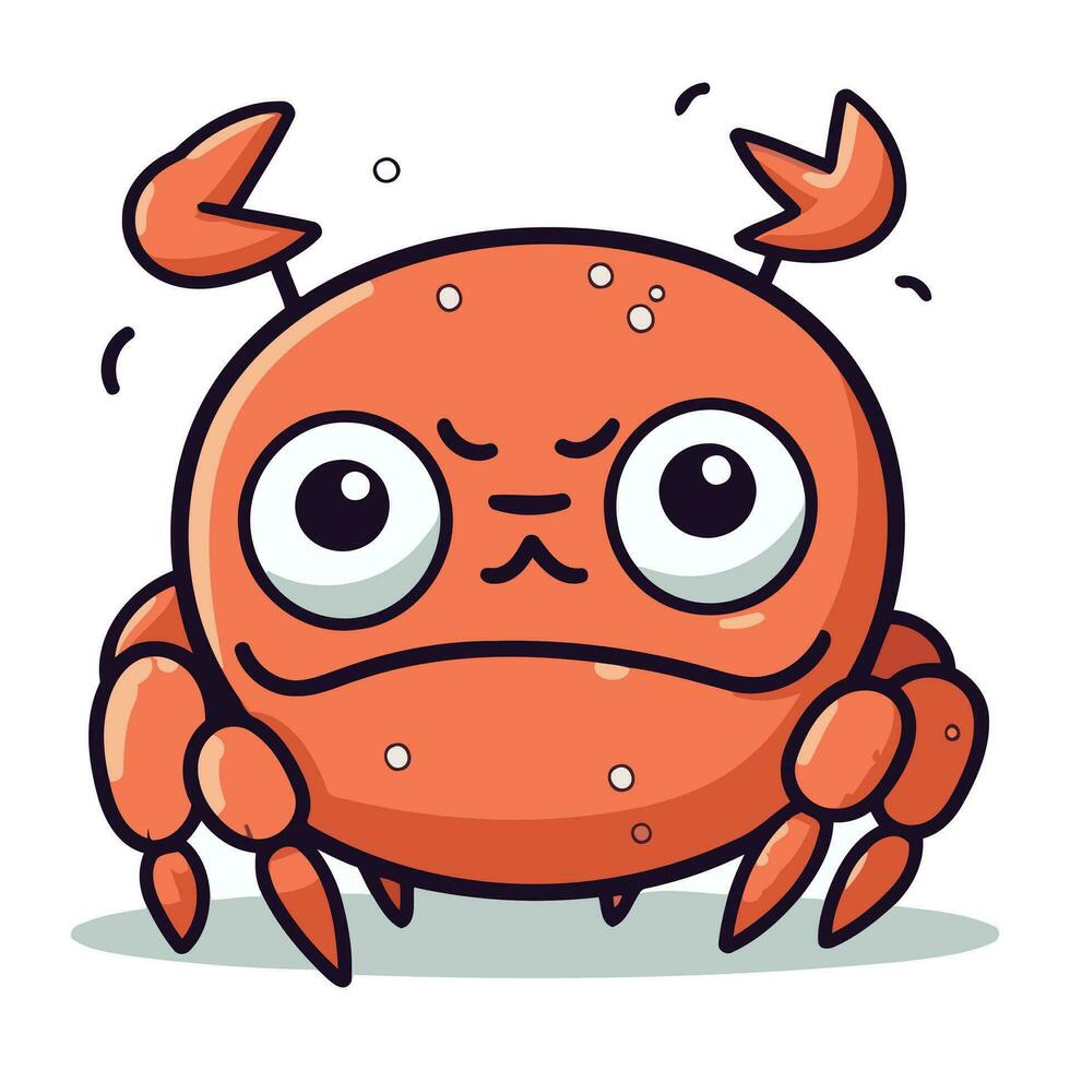 krab tekenfilm karakter vector illustratie. schattig glimlachen zee dier