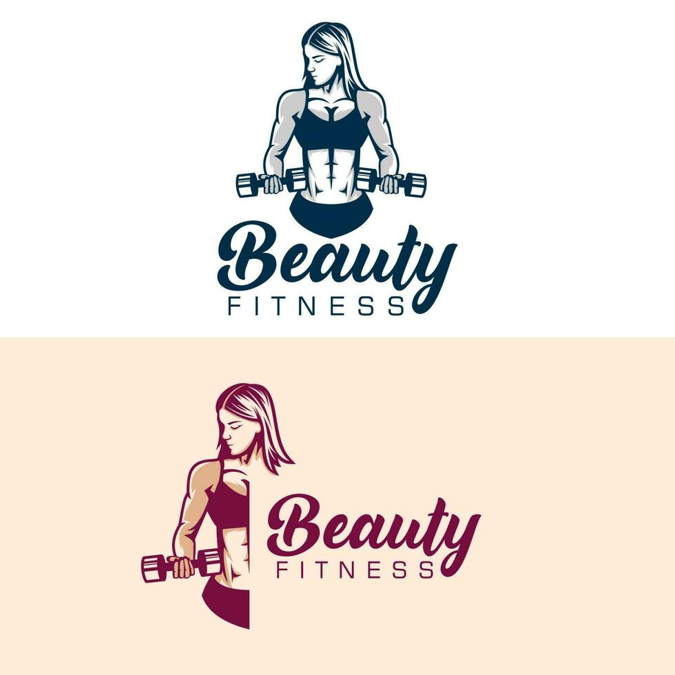 schoonheid fitness-logo vector